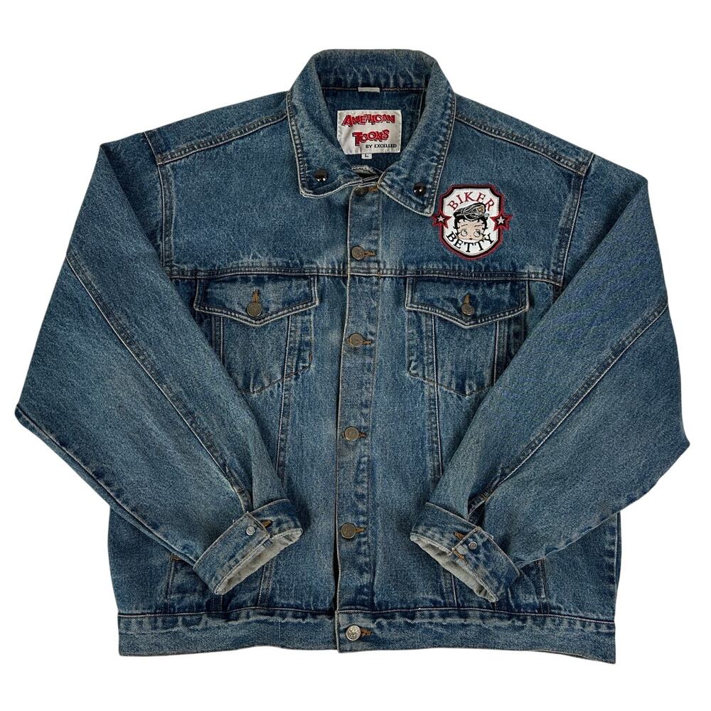 Vintage 90s American Toons Betty Boop Denim Jacket Unisex Sz L